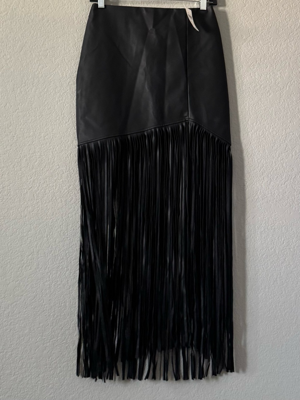 Windsor Faux Leather Fringe Maxi Skirt - Picture 10 of 11